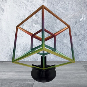 Tesseract Hypercube 3D Printed 4th Dimension Sculpture Model Pick Size & Color